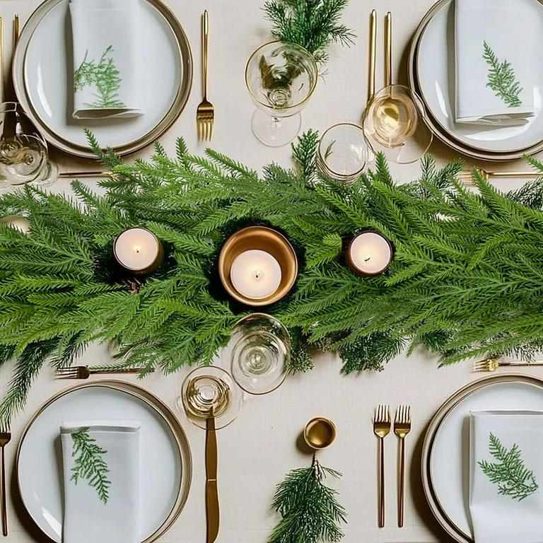 GnFlus 12Pcs 22.5" Christmas Norfolk Pine Stems Real Touch Norfolk Pine Branches DIY Crafts Artif... | Walmart (US)