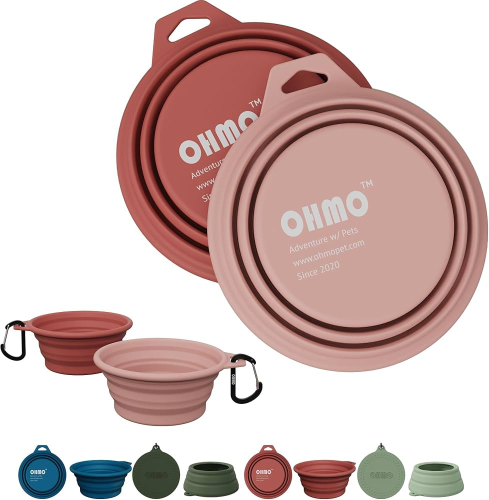 OHMO Collapsible Dog Bowl(2 Pack, 12oz/400ml) Premium Silicone Pet Water Bowls for Cats & Dogs, P... | Amazon (US)