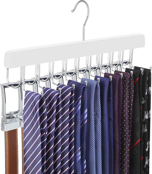TOPIA HANGER 20 Hooks 2 in 1 Belt Tie Hanger for Closet Max 30 Belts with 30 Ties Capacity, Belt ... | Amazon (US)