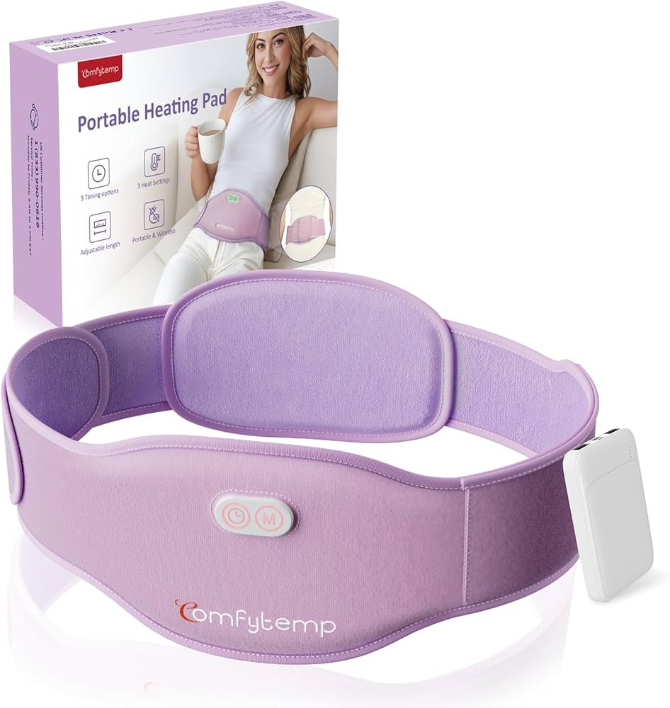 Comfytemp Portable Belly and Back Heating Pad for Period Cramps Pain Relief, Cordless Dual-Zone M... | Amazon (US)