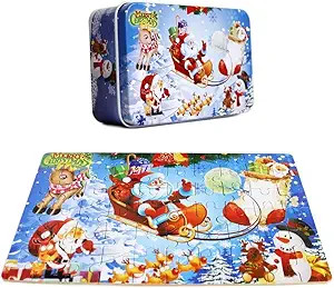 Goodplay 60 Piece Wooden Jigsaw Puzzle in an Box Merry Christmas Xmas Santa Claus Early Childhood... | Amazon (US)