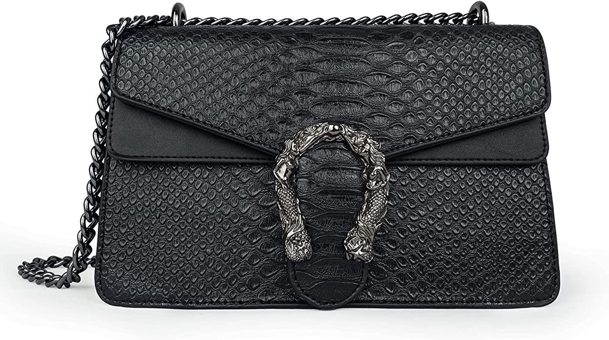 Crossbody Bags For Women Snake Print Clutch Purses Cross Body Evening Handbag Chain Strap Shoulde... | Amazon (US)
