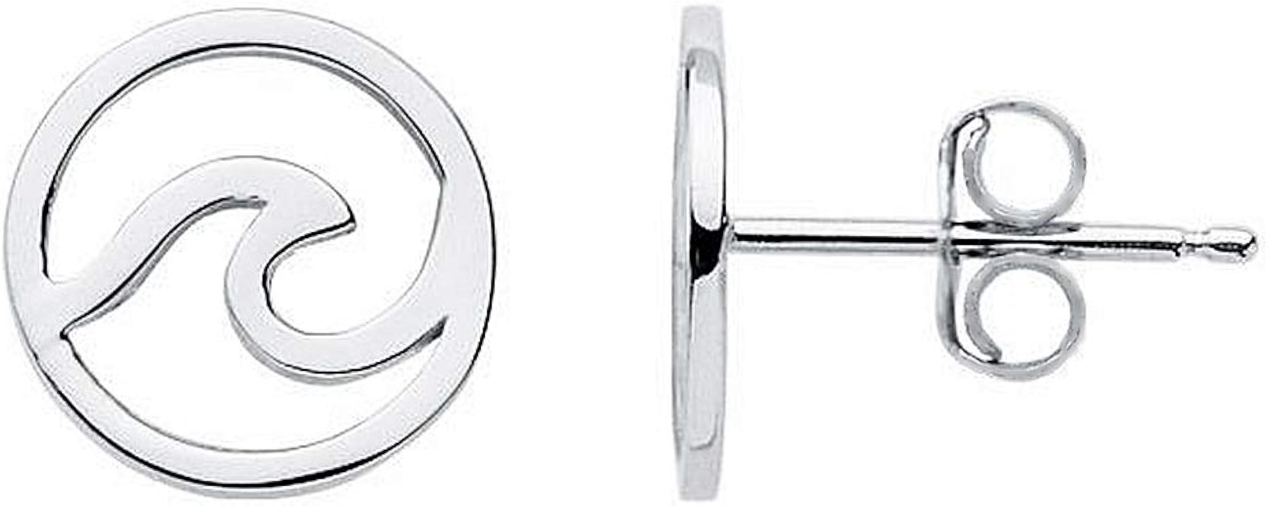 Minimalist Round Ocean Wave Tiny Stud Earrings for Women Girls Men Sterling Silver Simple Small S... | Amazon (US)