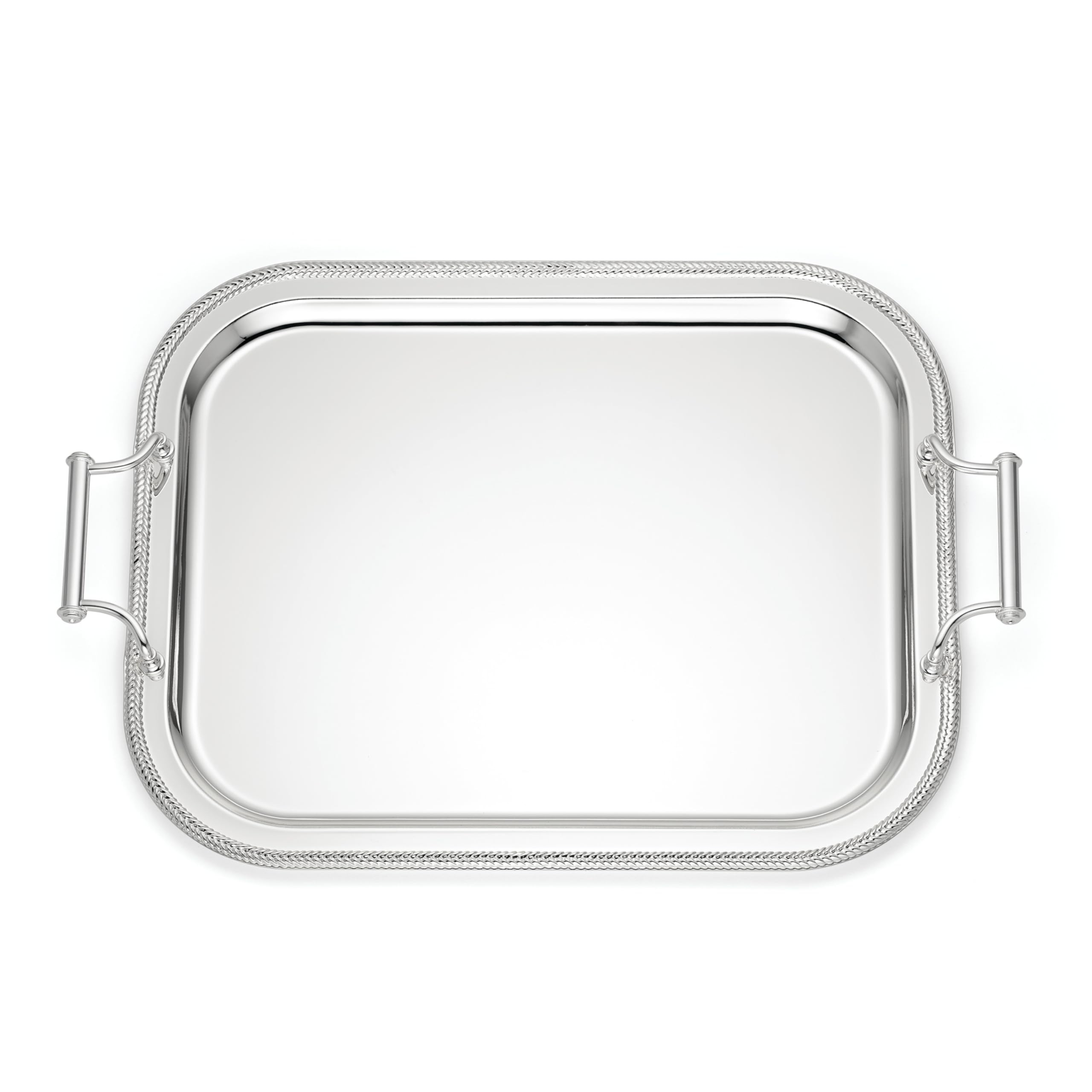 Reed & Barton Rectangle Silverplate Tray with Handles, 1 Count, Metallic | Amazon (US)