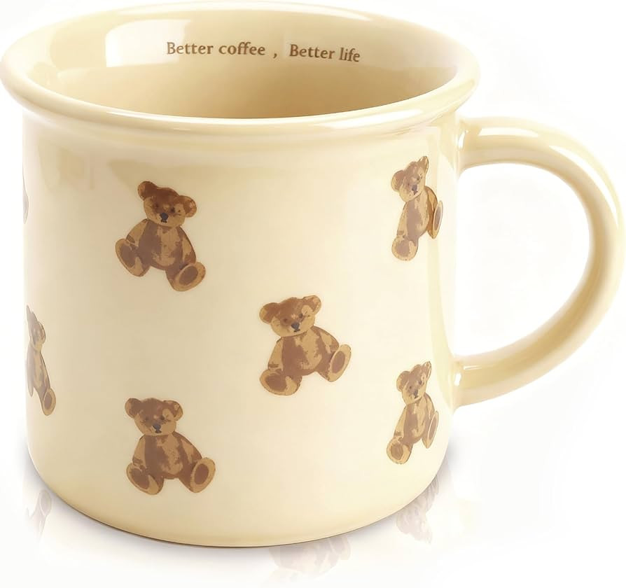 Vintage Teddy Bear Small Coffee Mug-10oz-Cute Novelty Ceramic Cup for Women, Cute Coffee Cups, Te... | Amazon (US)