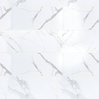 Winters Peak White 10 in. x 22 in. Subway Gloss Ceramic Wall Tile (14.80 sq. ft./Case) | The Home Depot