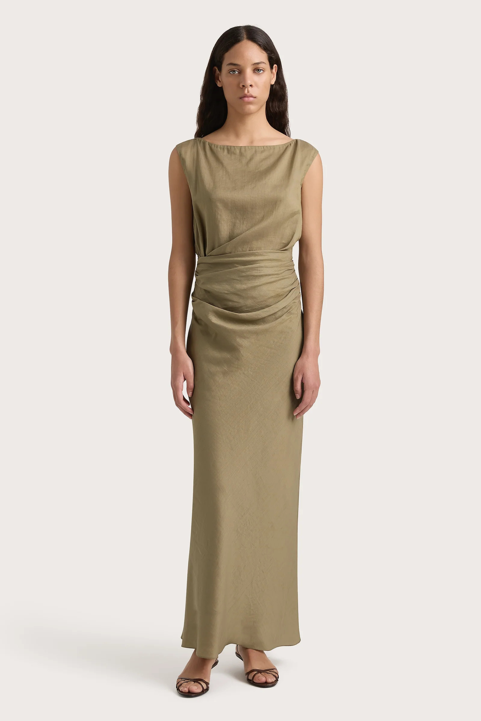 Adelia Maxi Dress Khaki | Faithfull (AU)