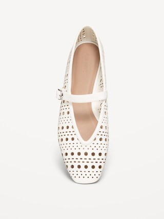 Perforated Mary Jane Ballet Flats for Women | Old Navy (CA)