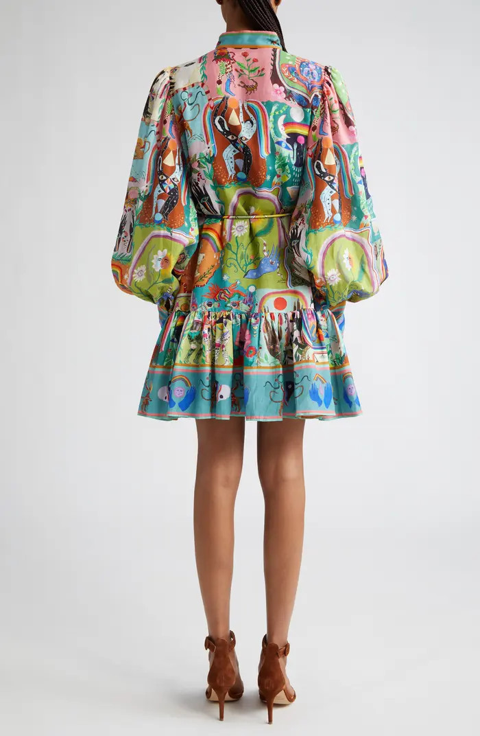 Evergreen Belted Long Sleeve Button Front Fit & Flare Dress | Nordstrom