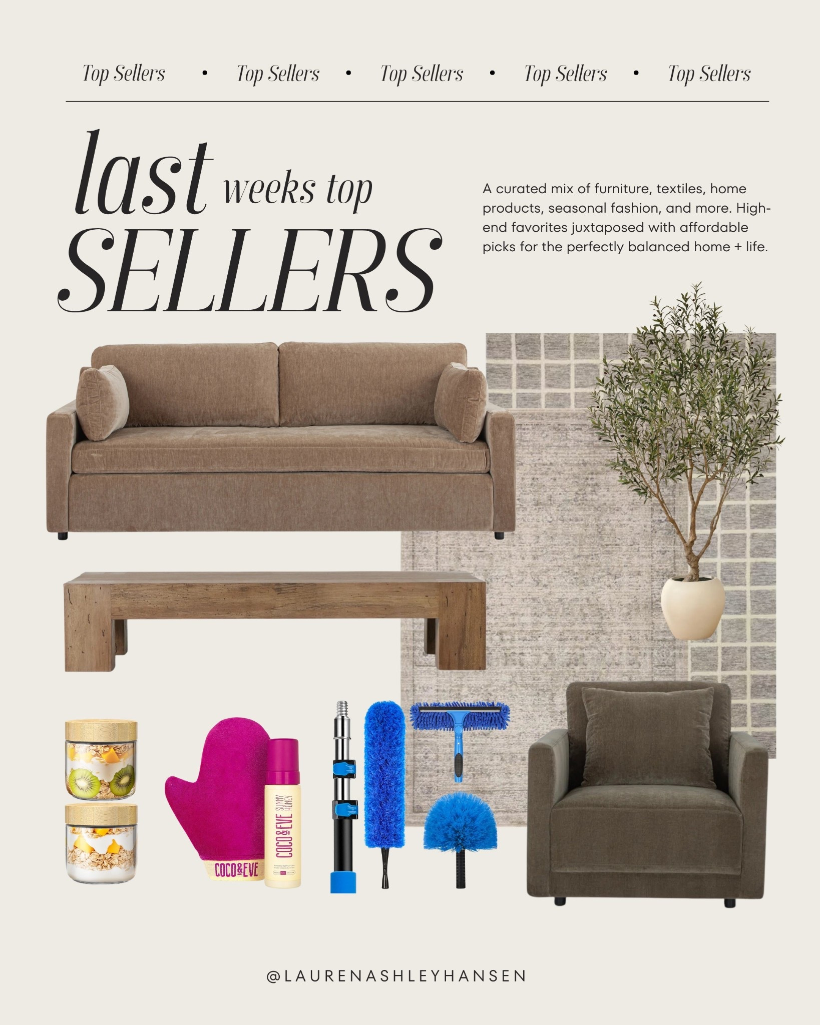 Last week’s top sellers! Furniture, rugs, spring cleaning favorites, amazon kitchen finds, the best self tanner, and more! 