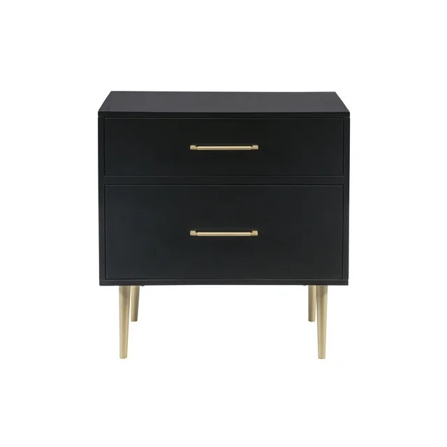 Linon Galena 2-Drawer Nightstand, Black | Walmart (US)