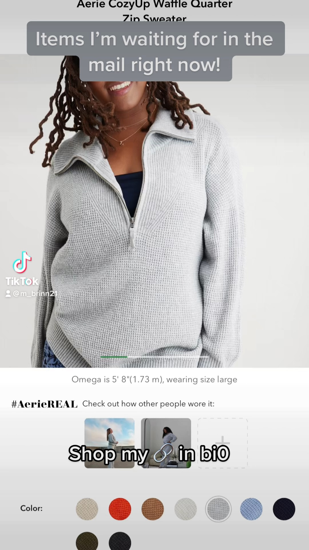 Aerie CozyUp Waffle Quarter Zip … curated on LTK