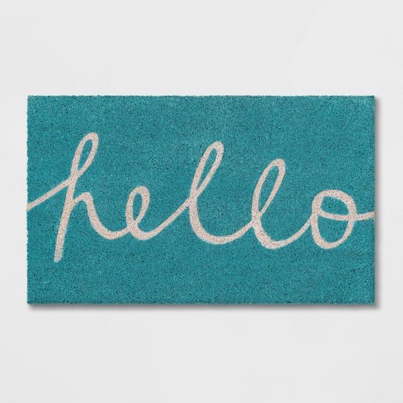 Blue Hello Cursive Doormat 1'6"x2'6" - Room Essentials™ | Target