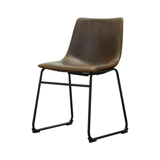 Roundhill Furniture Lotusville Vintage Faux Leather Dining Chair - Set of 2 - Walmart.com | Walmart (US)