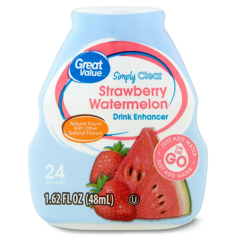 Great Value Simply Clear Liquid Drink Enhancer, Strawberry Watermelon, 1.62 Fl Oz | Walmart (US)