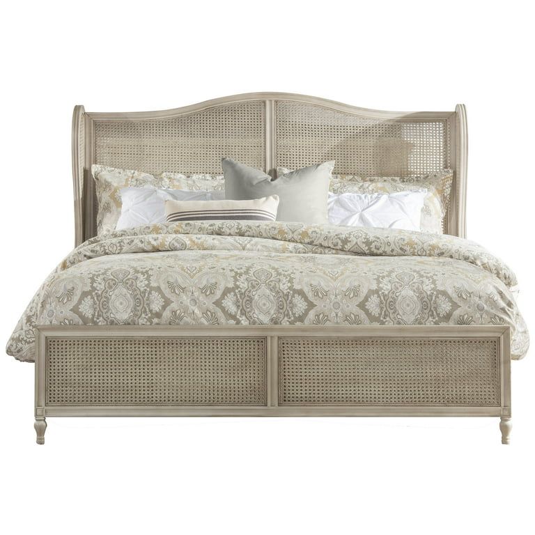 Hillsdale Furniture Sausalito King Cane Bed, Antique White | Walmart (US)