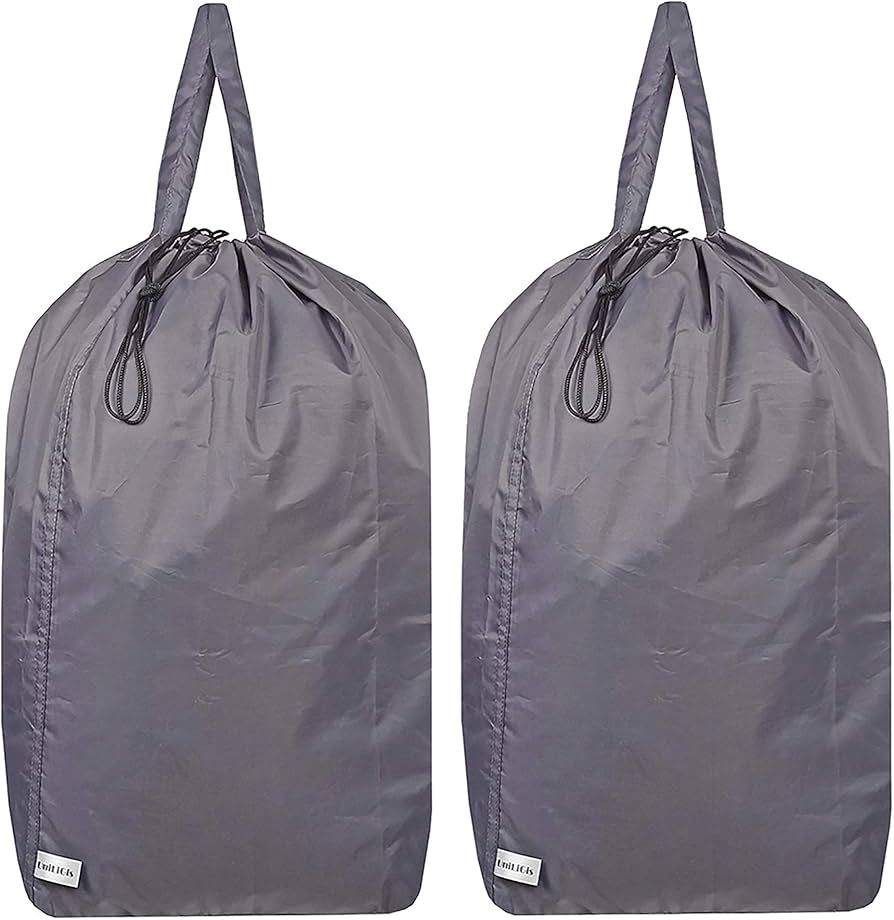 Washable Travel Laundry Bag with Handles and Drawstring (2 Pack), Heavy Duty Large Enough to Hold... | Amazon (US)