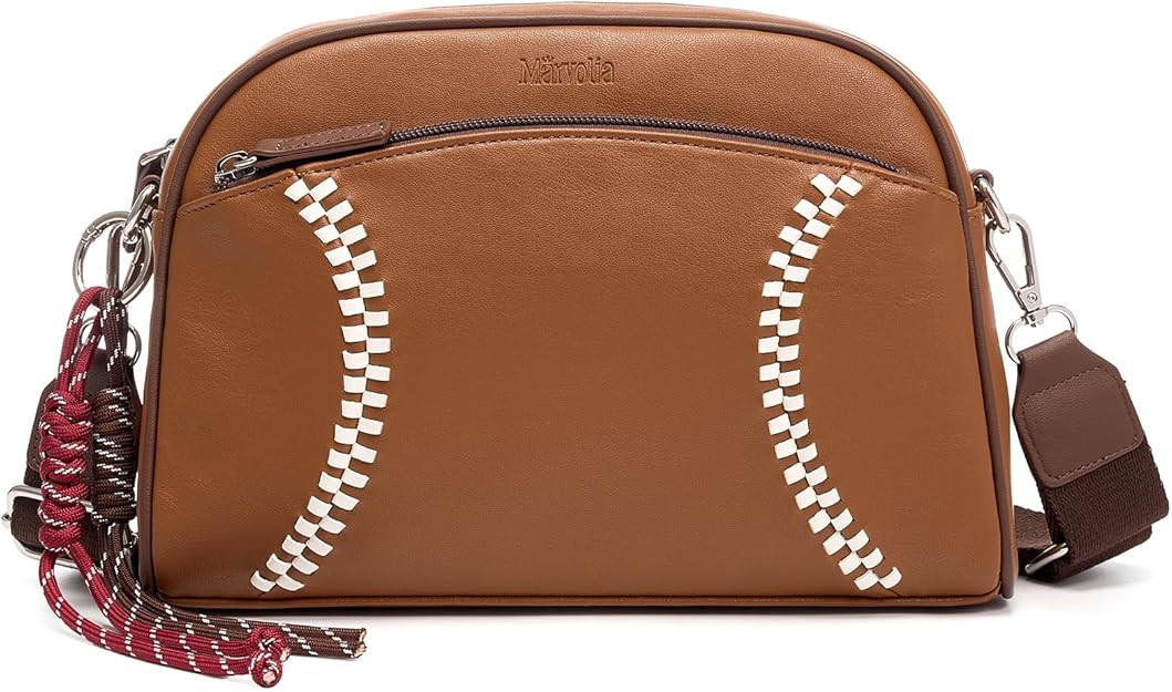 Marvolia Crossbody Bags for Women - Baseball Crossbody Purses Trendy PU Leather Small Shoulder Ba... | Amazon (US)