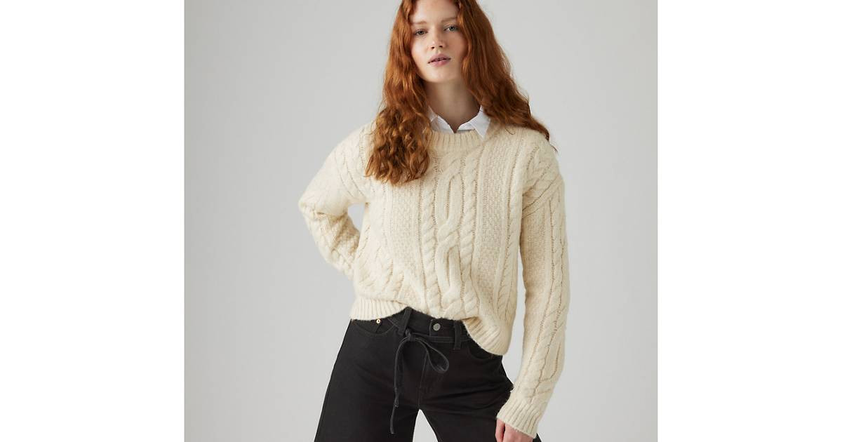 Ines Cable Sweater - White | Levi's® CA | Levi's CA
