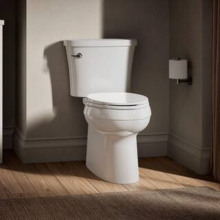 Gleam 12 in. Rough In 2-Piece 1.28 GFP Single Flush Elongated Chair Height Toilet in White with S... | The Home Depot