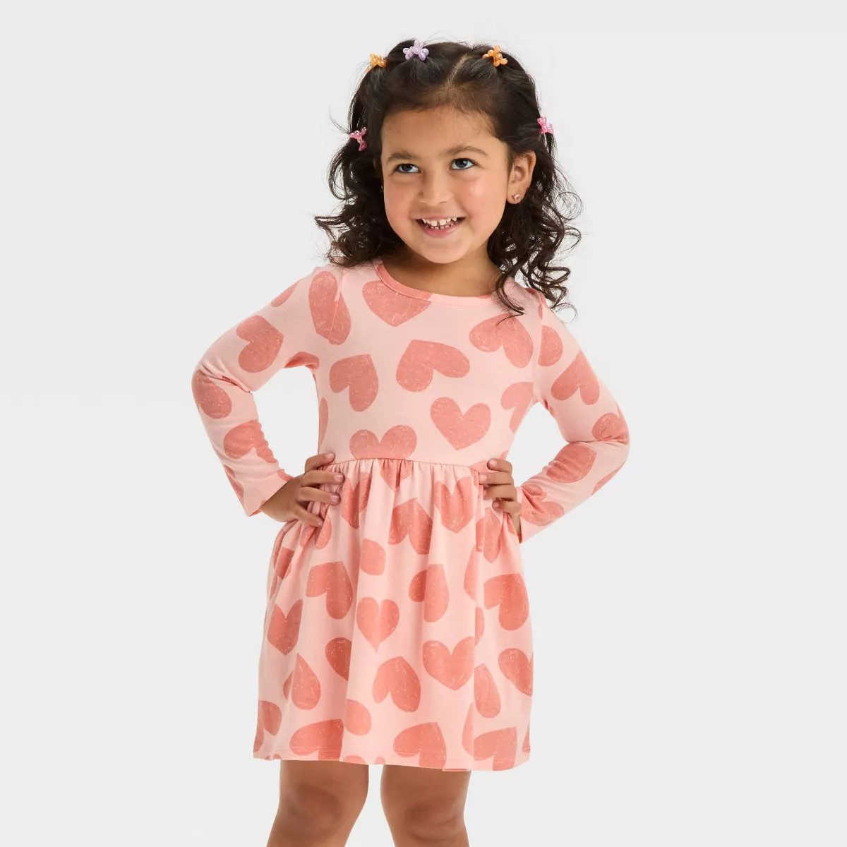 Toddler Girls' Long Sleeve Printed Dress - Cat & Jack™ | Target