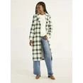 Free Assembly Women’s and Women's Plus  Plaid Wool Blend Long Coat, Sizes XS-4X | Walmart (US)
