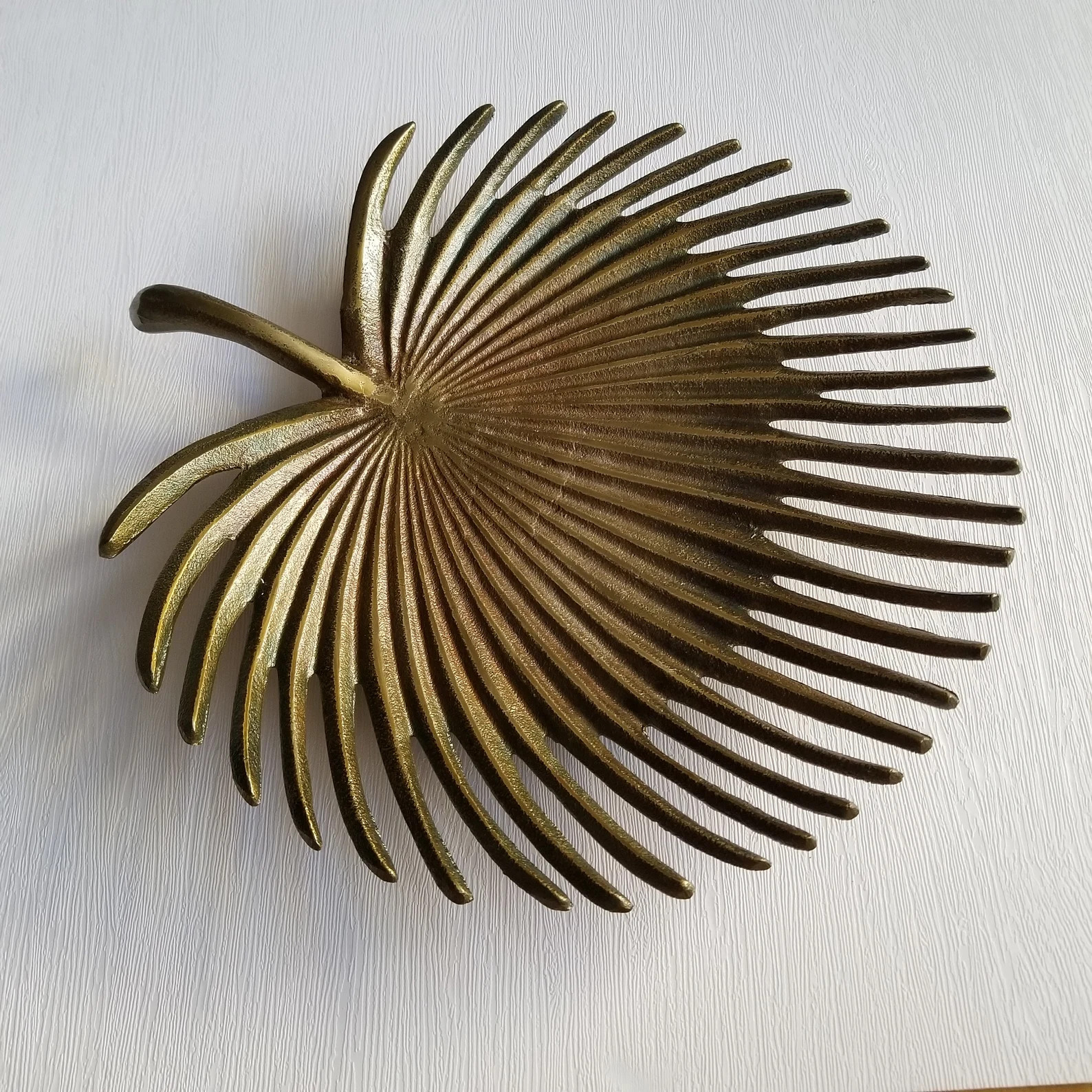 Cast Aluminum Palm Frond Dish With Antique Brass Finish - Etsy | Etsy (US)