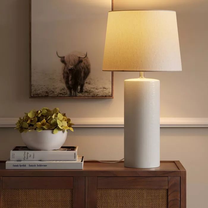 Large Ceramic LED Lamp Base White (Includes Energy Efficient Light Bulb) - Threshold™ | Target