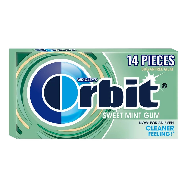 Orbit Gum Sweet Mint Sugar Free Chewing Gum, Single Pack - 14 Pieces | Walmart (US)