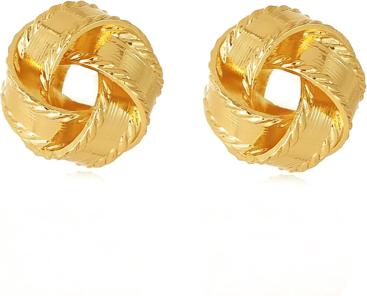14K Gold Plated Knot Earrings for Women Gold Silver Earrings Heart Link Drop Dangle Earring Chunk... | Amazon (US)