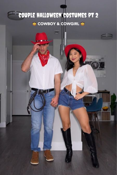 COWBOY 🤠
Top: size M standard
Jeans: size 30
Shoes: true to size

COWGIRL 🤠
Top: size XS
Shorts: size 24
Boots: true to size

Halloween costume, matching couple, dress up, cowboy and cowgirl, Jessie and Andy, yeehaw, costume ideas

#LTKHalloween #LTKstyletip #LTKSeasonal