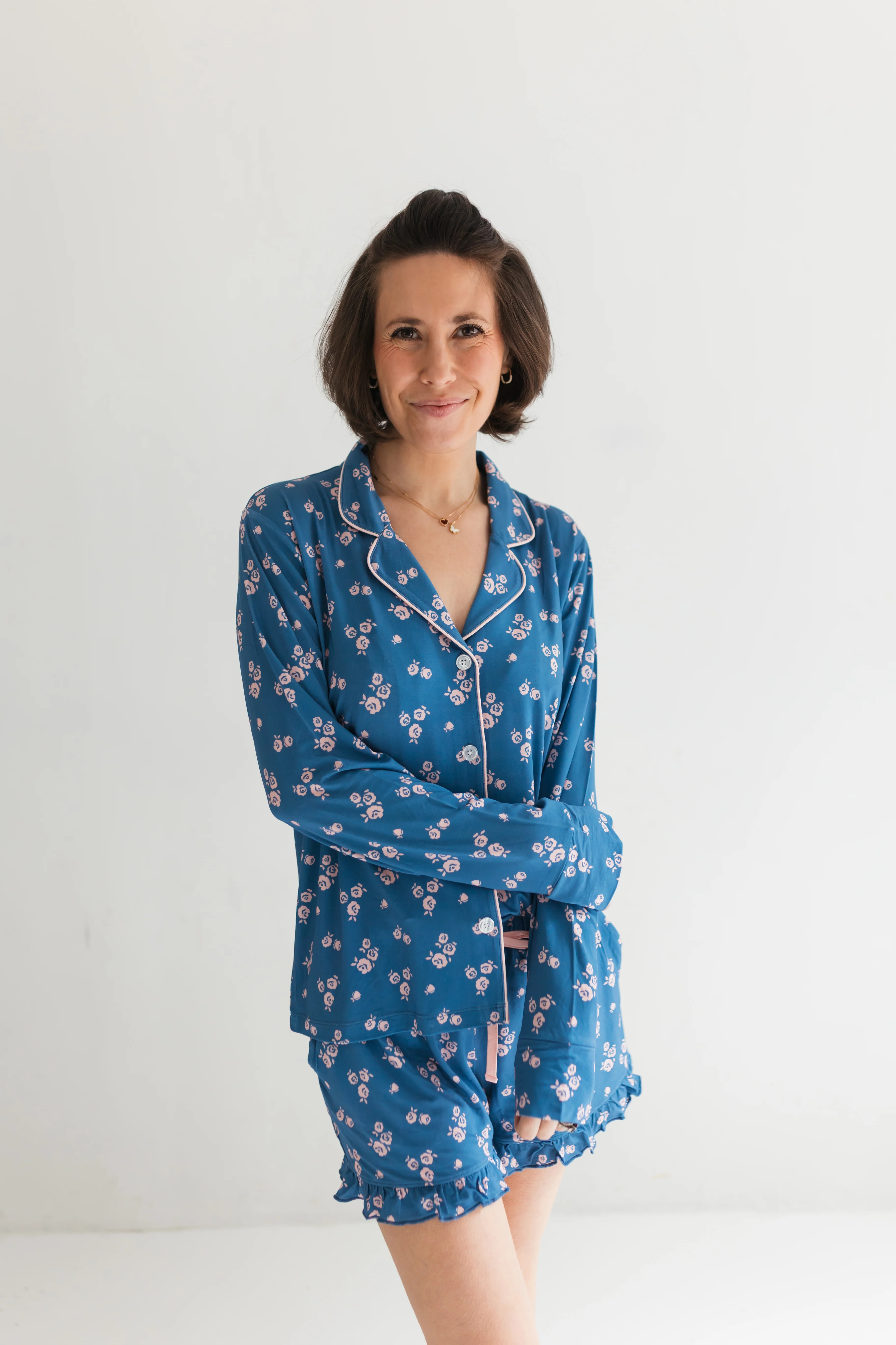 Madelyn Floral Women's Long Sleeve Short Set | In My Jammers