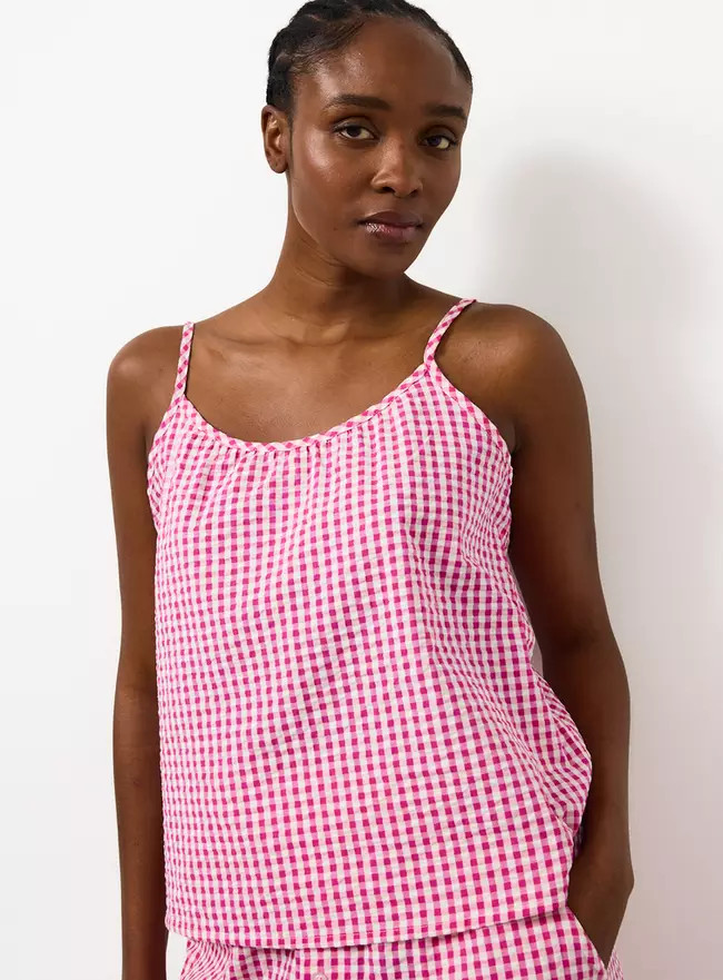 Buy Pink Gingham Cami Co-ord Pyjama Top 14 | Pyjamas | Tu | Tu Clothing