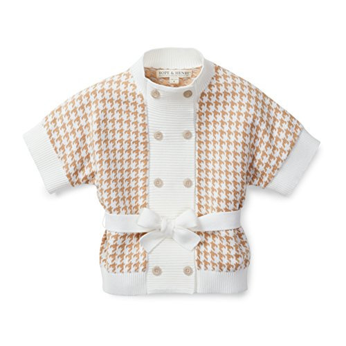 Hope & Henry Girls' Ivory Houndstooth Sweater Cardigan | Amazon (US)