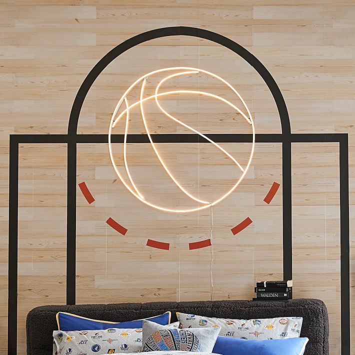 Basketball Court Peel and Stick Wall Decal | Pottery Barn Teen