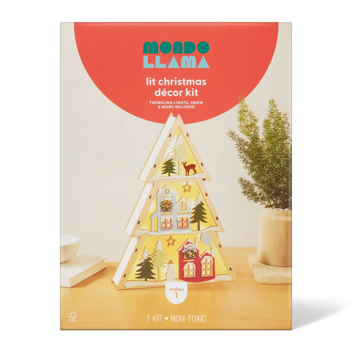 Christmas Craft Lit Layered Wood Kit - Mondo Llama™ | Target