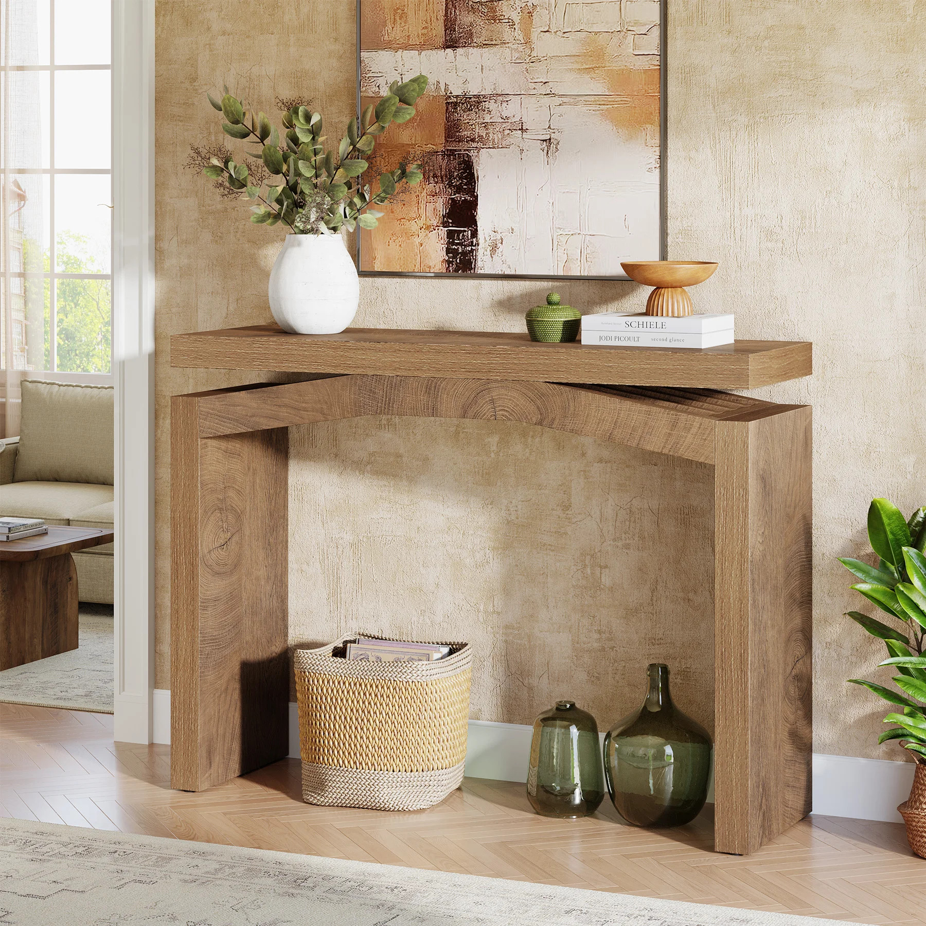 39.4" Console Table with 1.97" Thick Tabletop, Small Entryway Table Sofa Console for Hallway, Foyer, Living Room | Wayfair North America