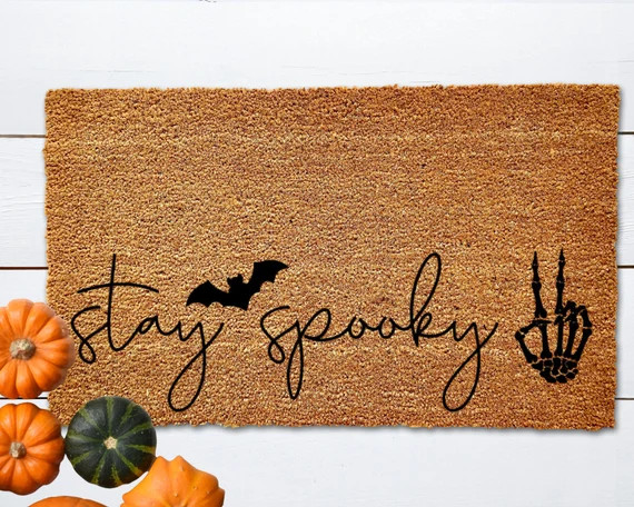 Halloween Doormat Stay Spooky Welcome Mat Halloween Door - Etsy | Etsy (US)