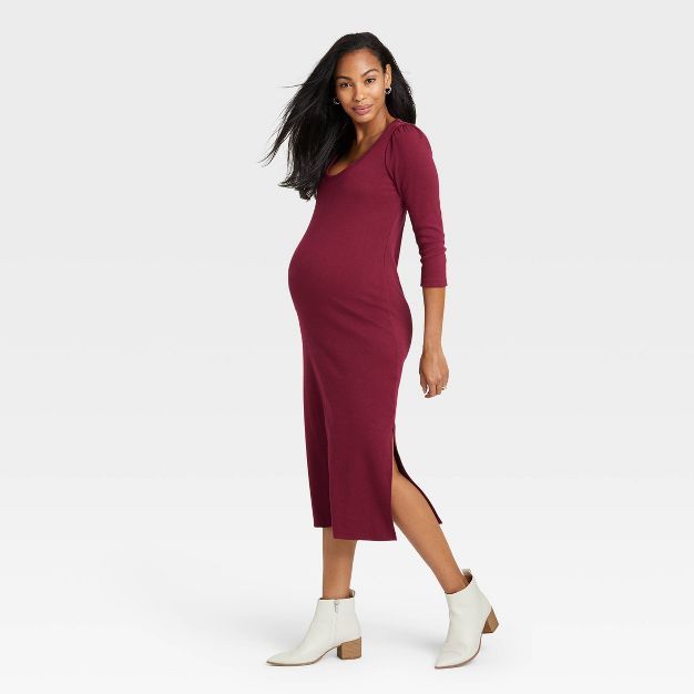 The Nines by HATCH™ 3/4 Sleeve Ribbed Jersey Maternity Dress | Target