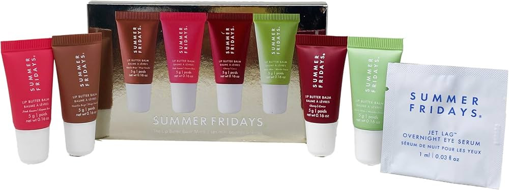 Summer Fridays The Lip Butter Balm Minis - Vanilla Beige, Pink Guava, Cherry and Sweet Mint (.16 ... | Amazon (US)
