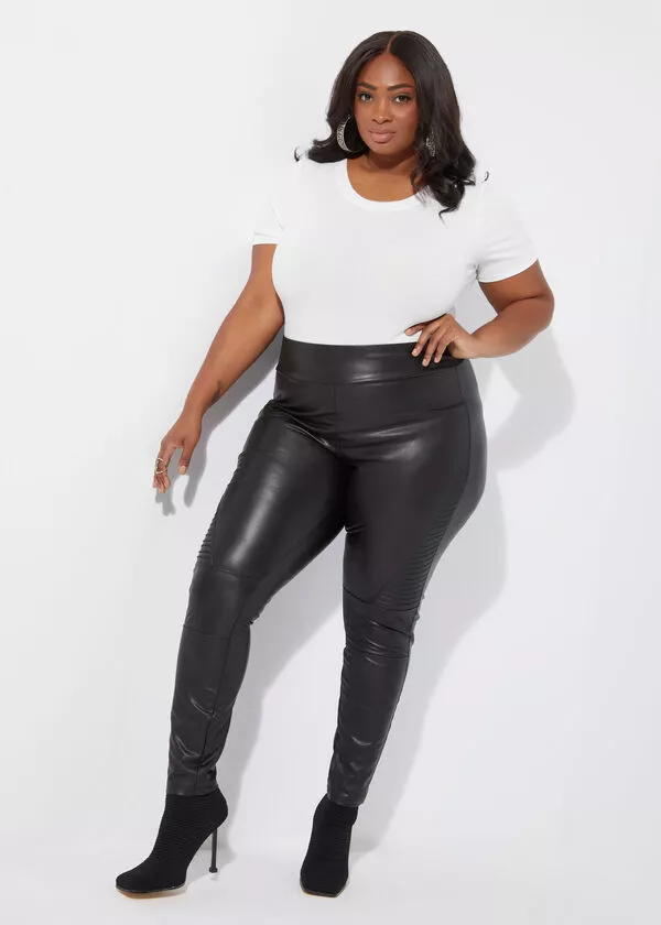 Ashley stewart clearance faux leather leggings