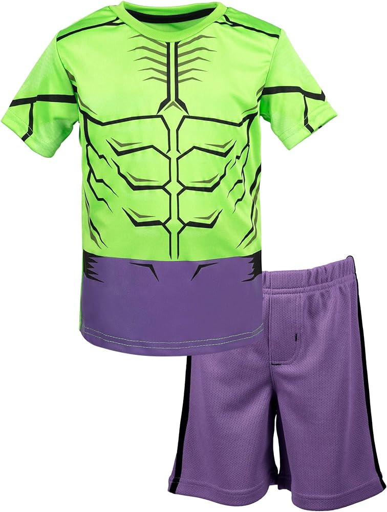Marvel Avengers Captain America Iron Man Venom Hulk Cosplay Athletic T-Shirt and Shorts Outfit Se... | Amazon (US)