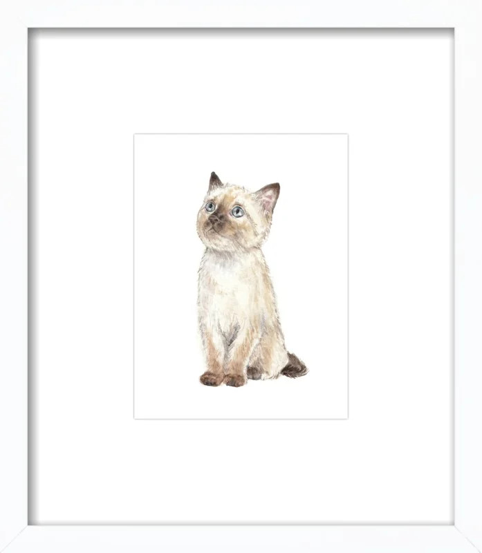 Siamese Kitten Watercolor | Artfully Walls