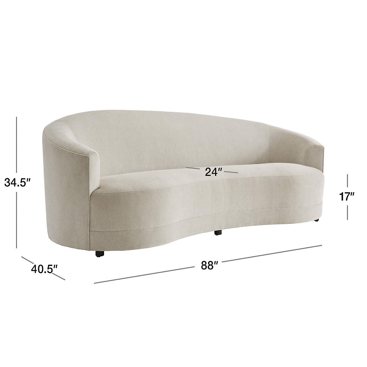Infiniti 88" Curve Back Sofa + Reviews | Crate & Barrel | Crate & Barrel
