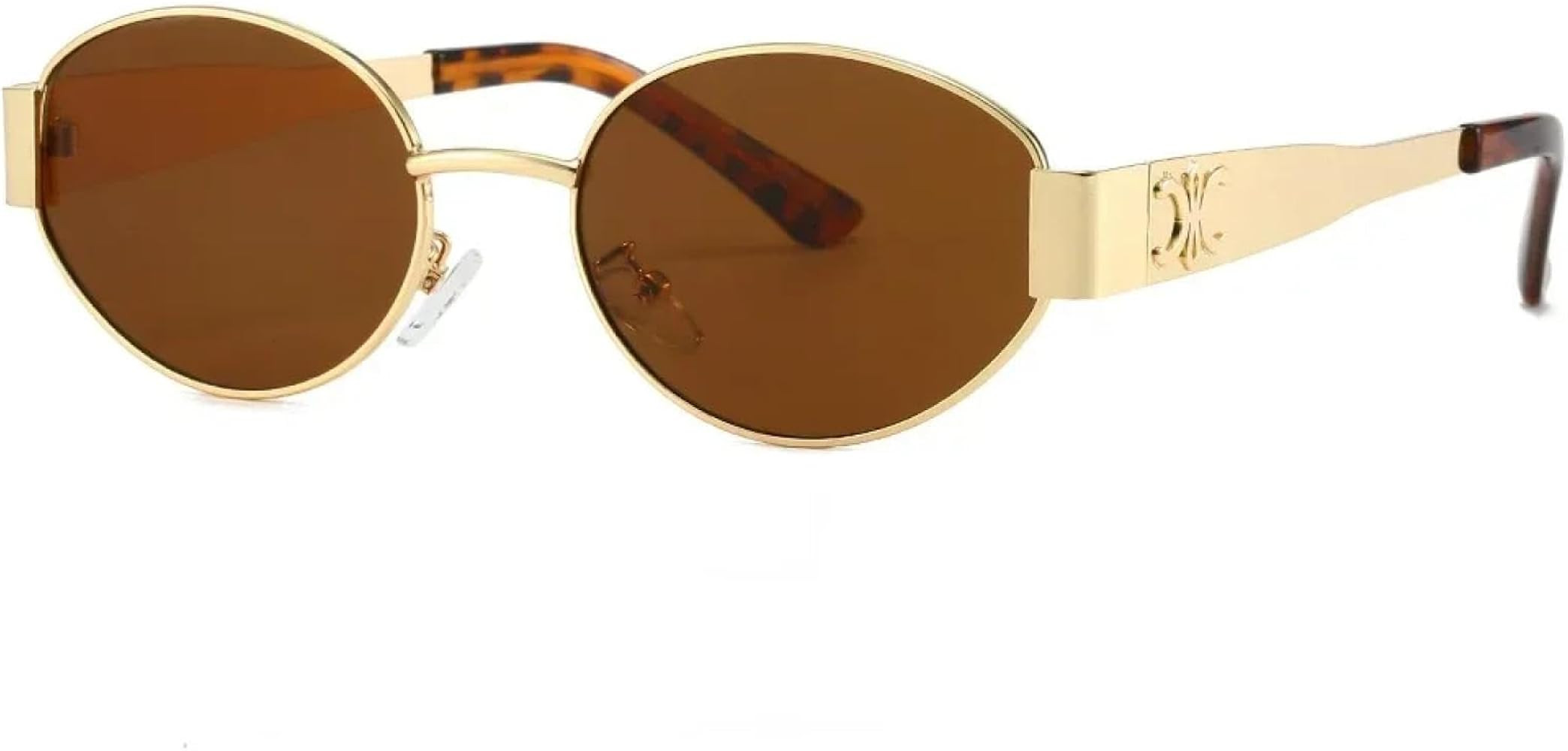 Metal Sunglasses for Men and Women Sun Glasses Oval Eyewear Shades Uv400 | Amazon (US)