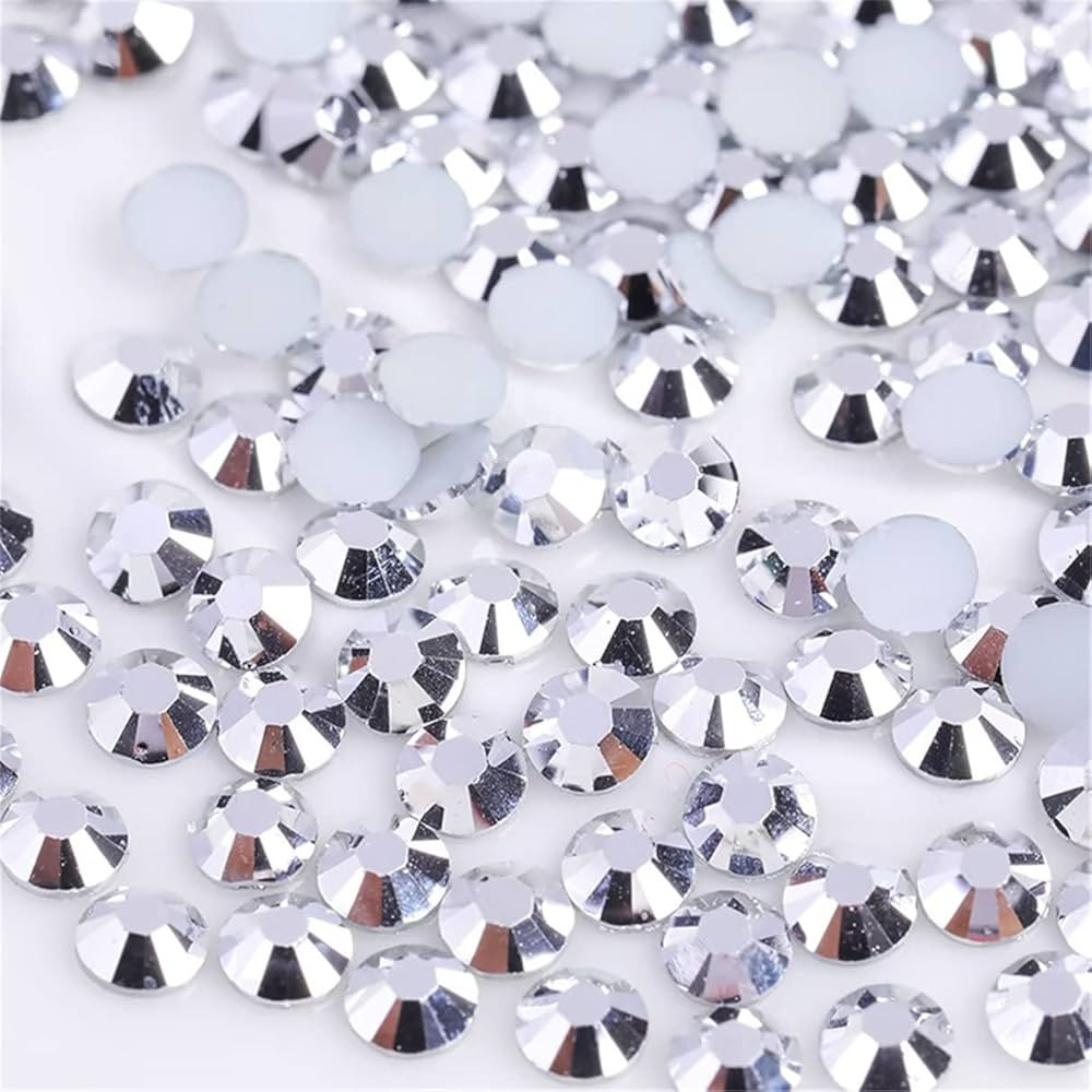 3000 Pieces SS12 3mm Flatback Rhinestones Clear Glass Round Gems Crystals for Nail Art DIY Crafts... | Amazon (US)
