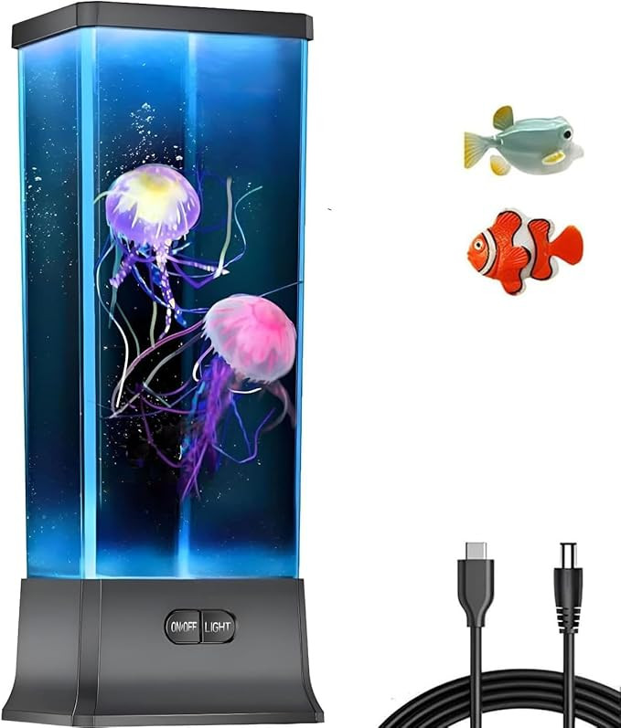 COLORLIFE Electric Jellyfish Tank Table Lamp with Color Changing Light Gift for Kids Men Women Ho... | Amazon (US)