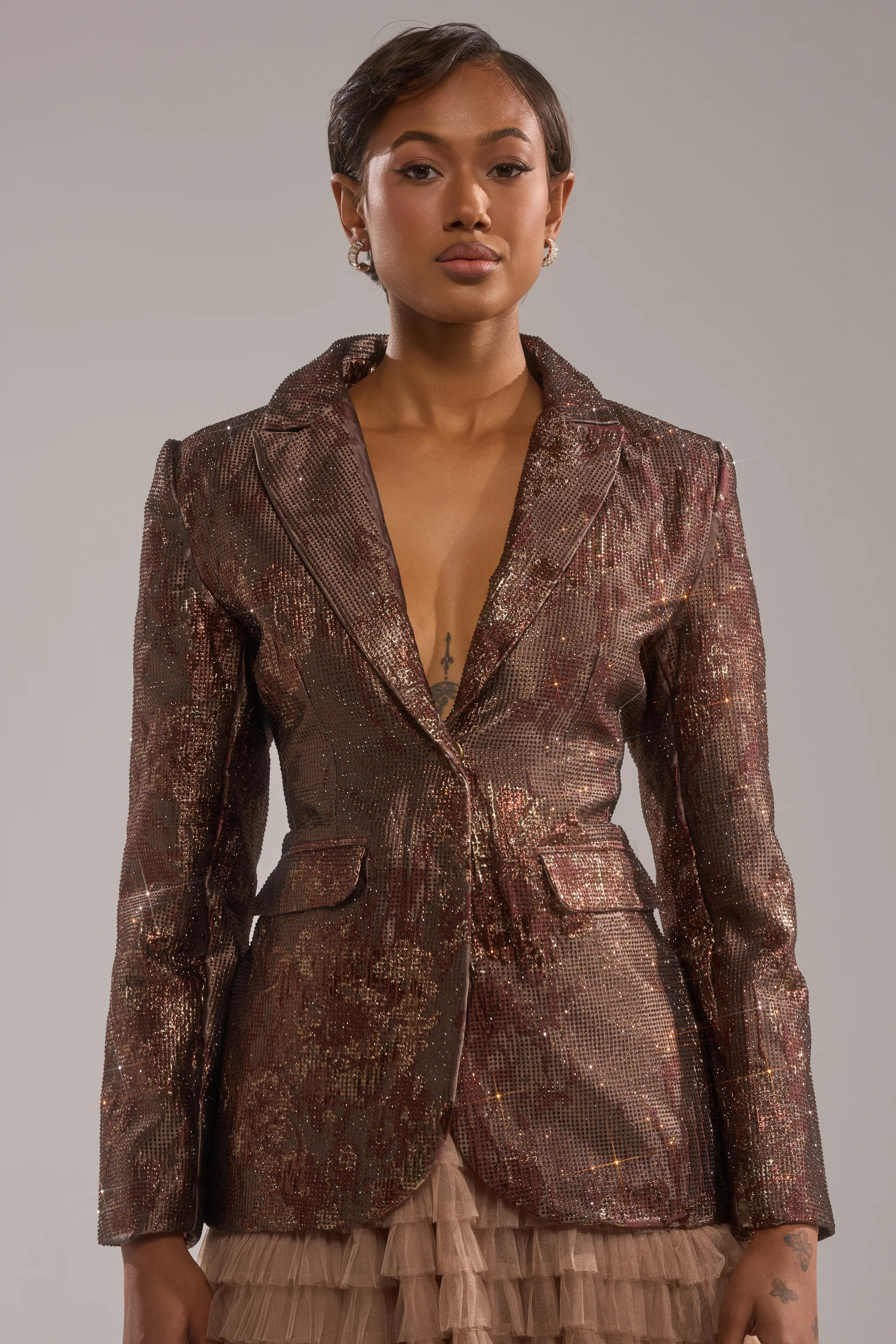 CELESTE EMBELLISHED BROCADE BLAZER | AKIRA