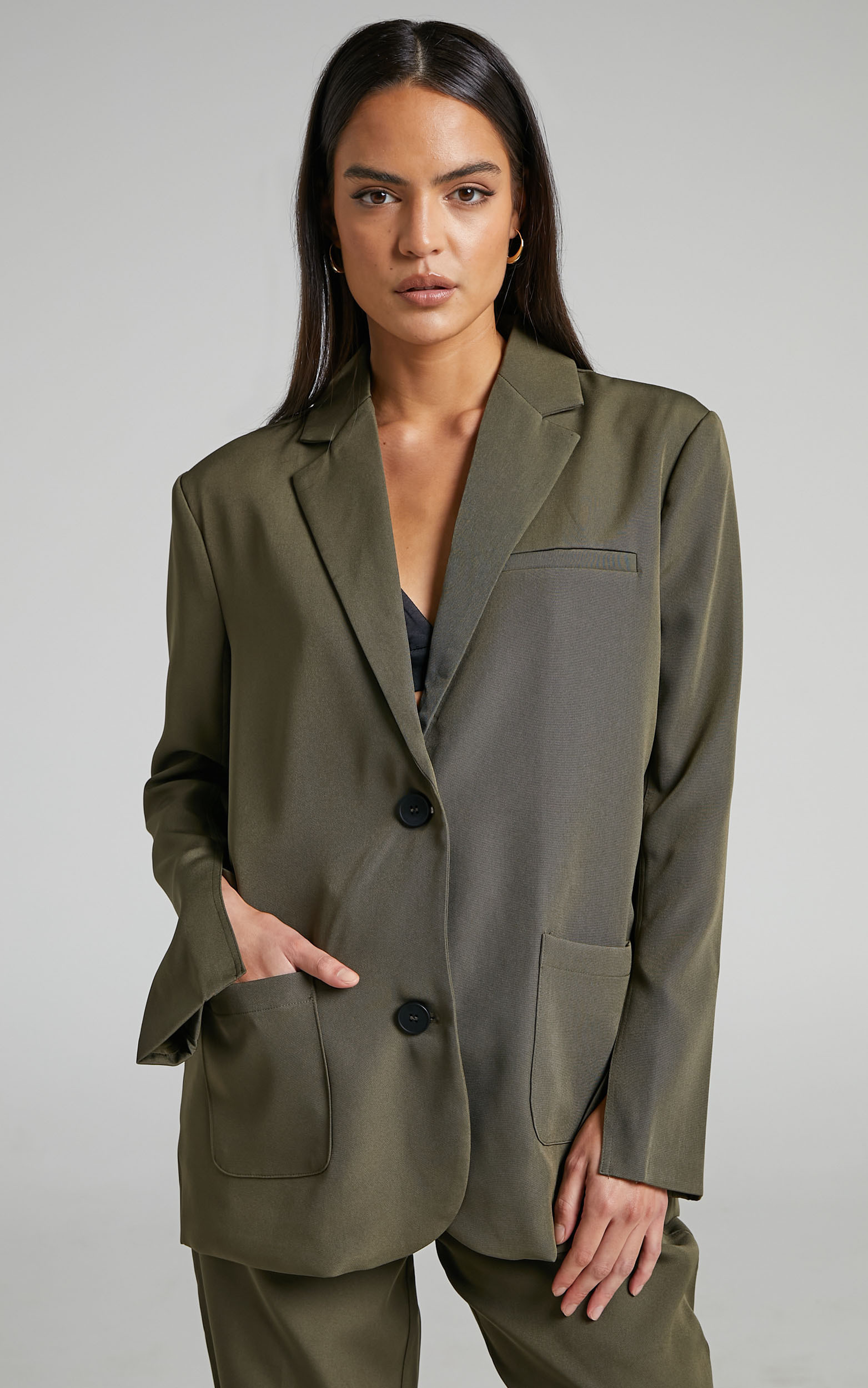 4th & Reckless - Signe Blazer in Khaki | Showpo (US, UK & Europe)