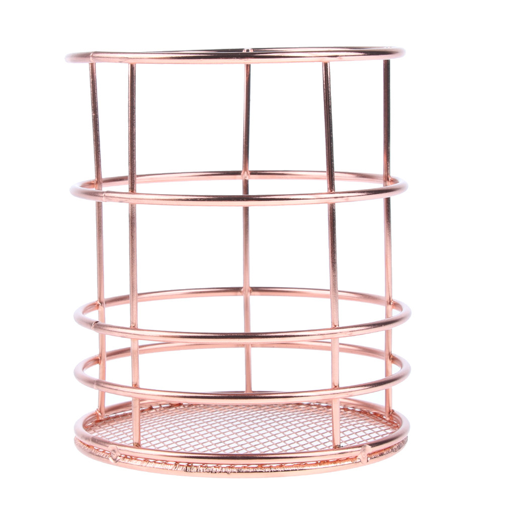 Rose Gold Copper Metal Wire Desk Organizer Office Pen Pot Stationery Premium - Walmart.com | Walmart (US)